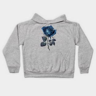 Blue Rose Drawing, Flower Drawing, Gift For Her Kids Hoodie